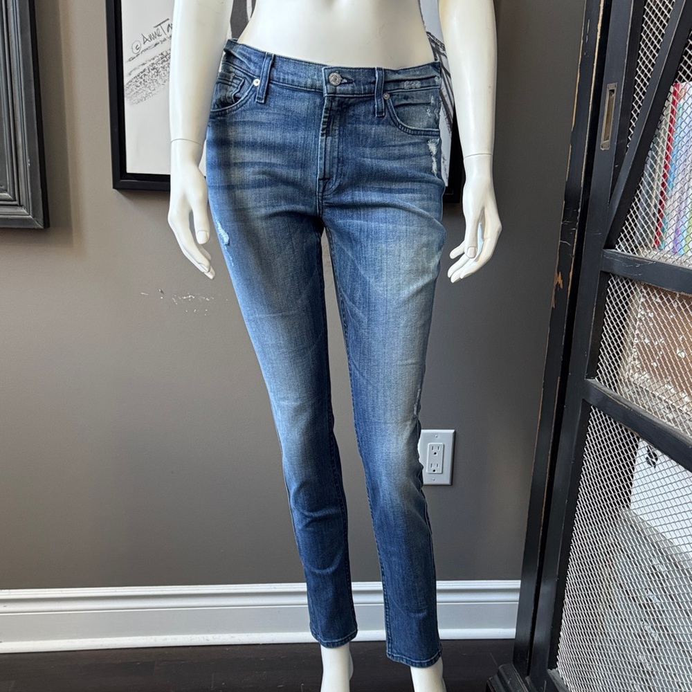 7 For All Mankind Dark Blue Skinny Jeans